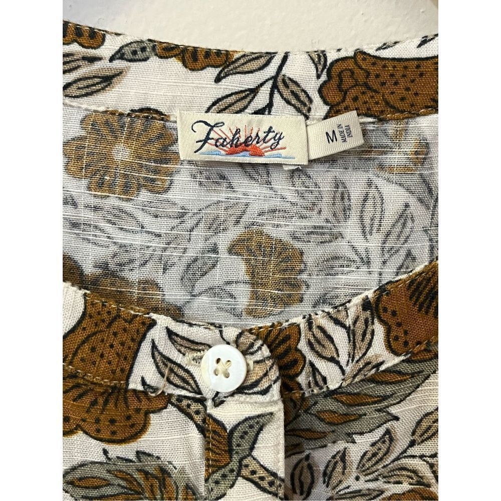 Faherty Juliet Button Down Blouse M - Picture 3 of 6